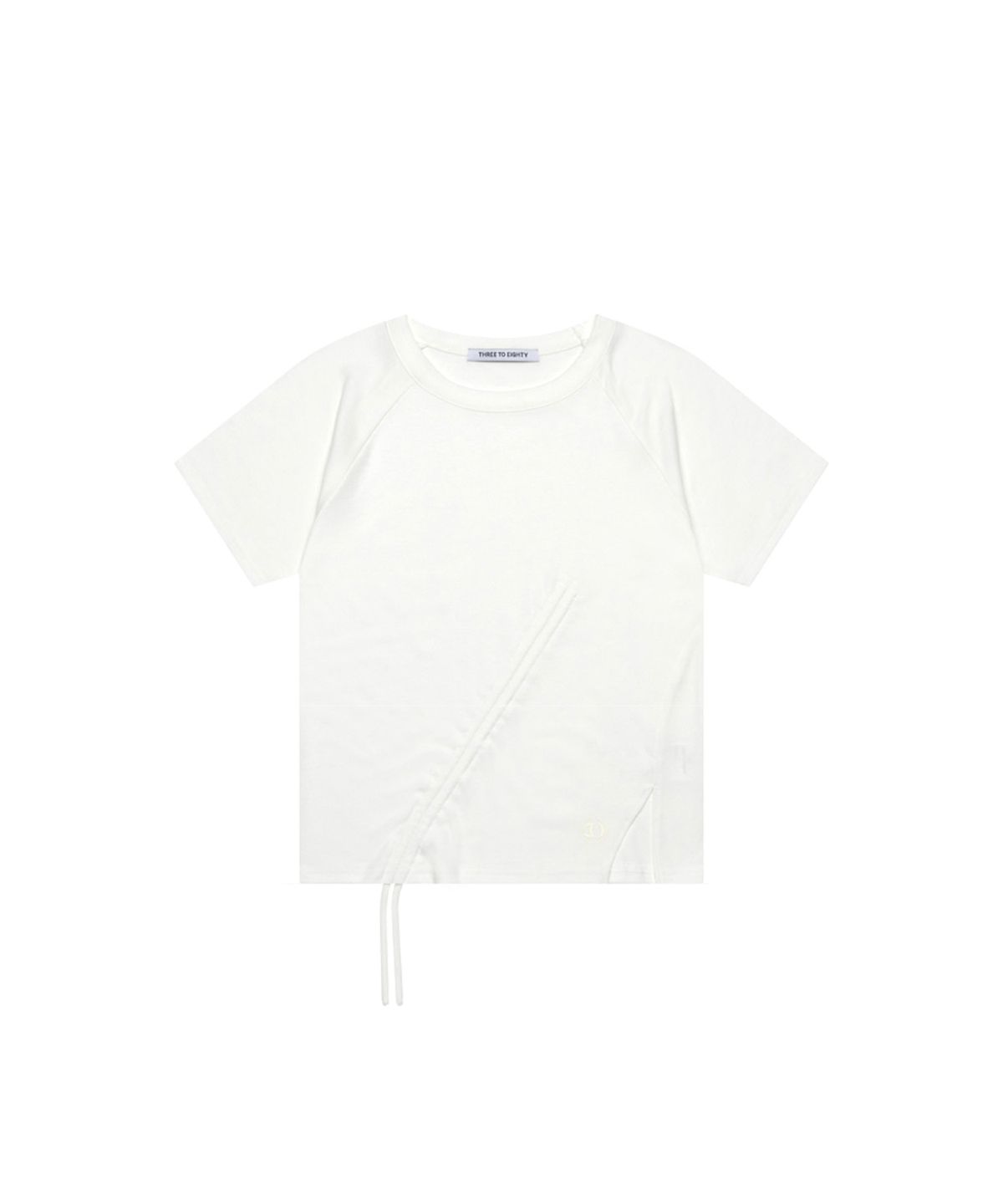 쓰리투에이티(THREE TO EIGHTY) SHIRRING PANEL TOP WHITE