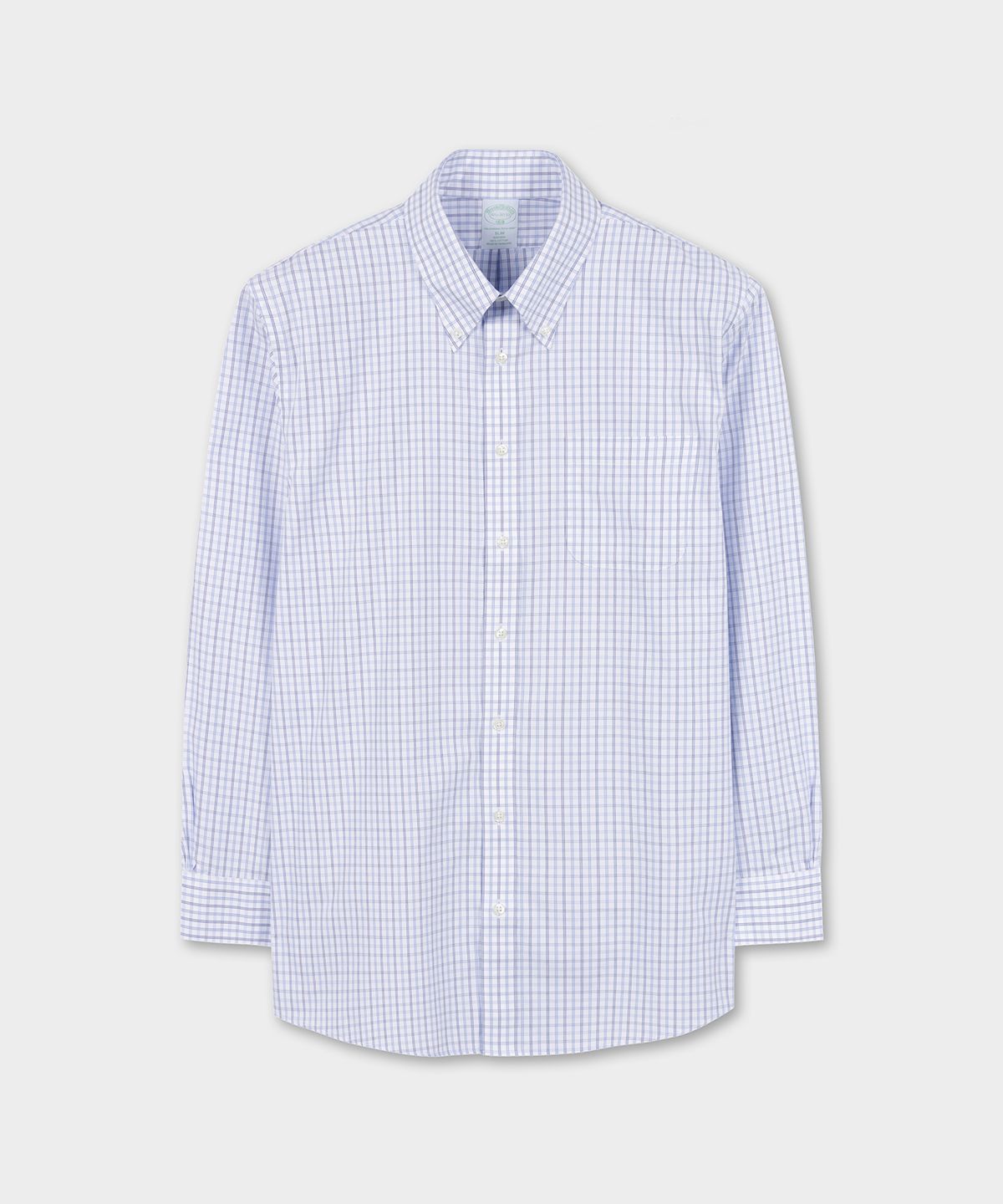 브룩스 브라더스(BROOKS BROTHERS) 슬림핏 논아이론 폴로버튼다운 체크 드레스셔츠 (블루) (BBTSMF0219MFA)