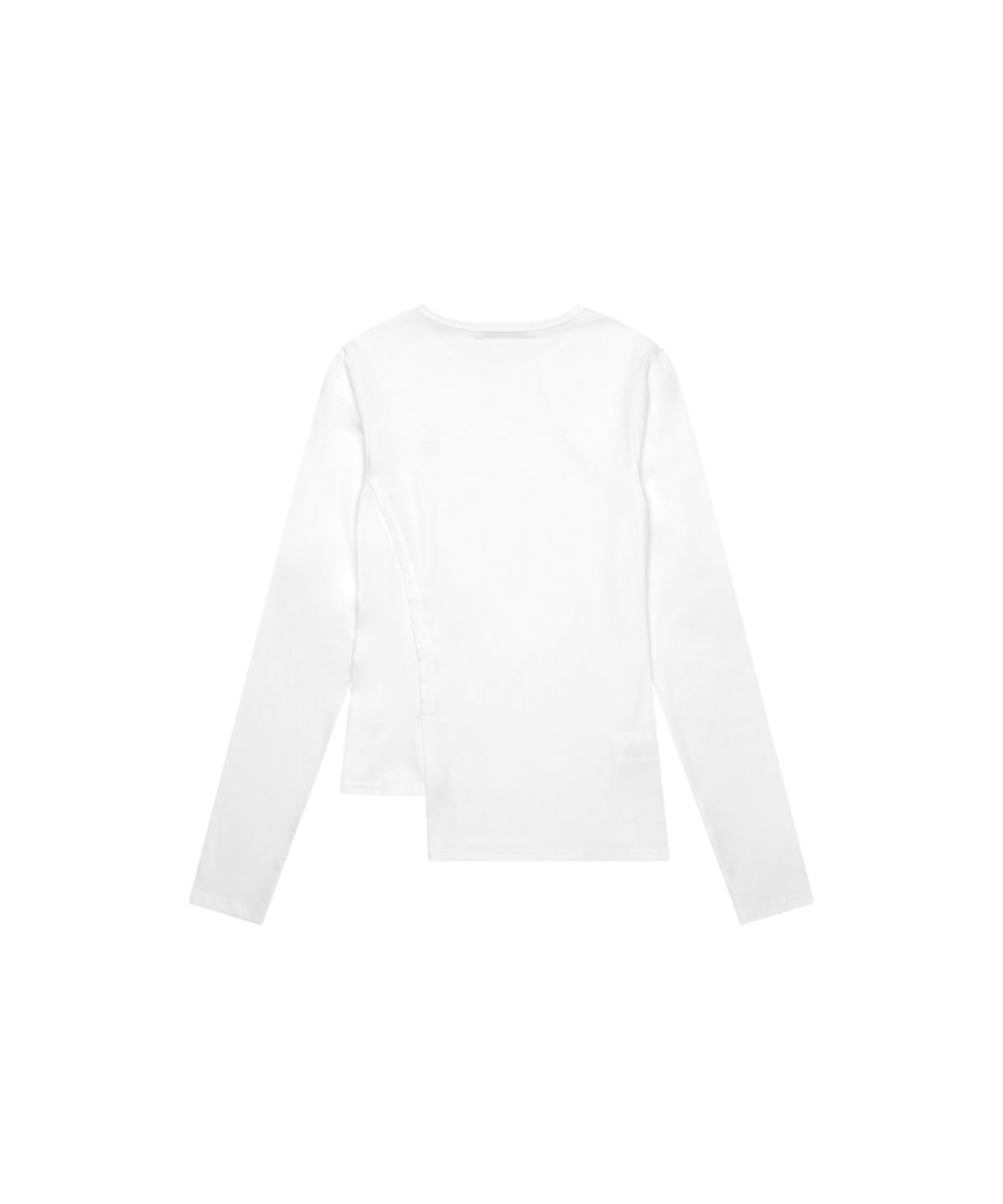 쓰리투에이티(THREE TO EIGHTY) RIB PANELED CREW NECK TOP WHITE