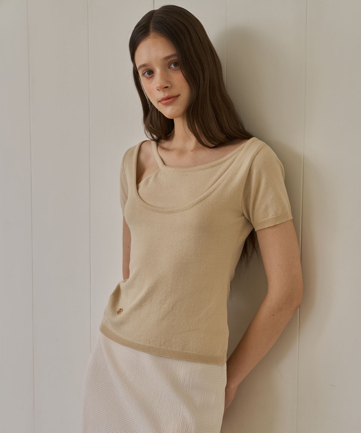 플로브(FLOVE) UNBAL NECK KNIT_BE