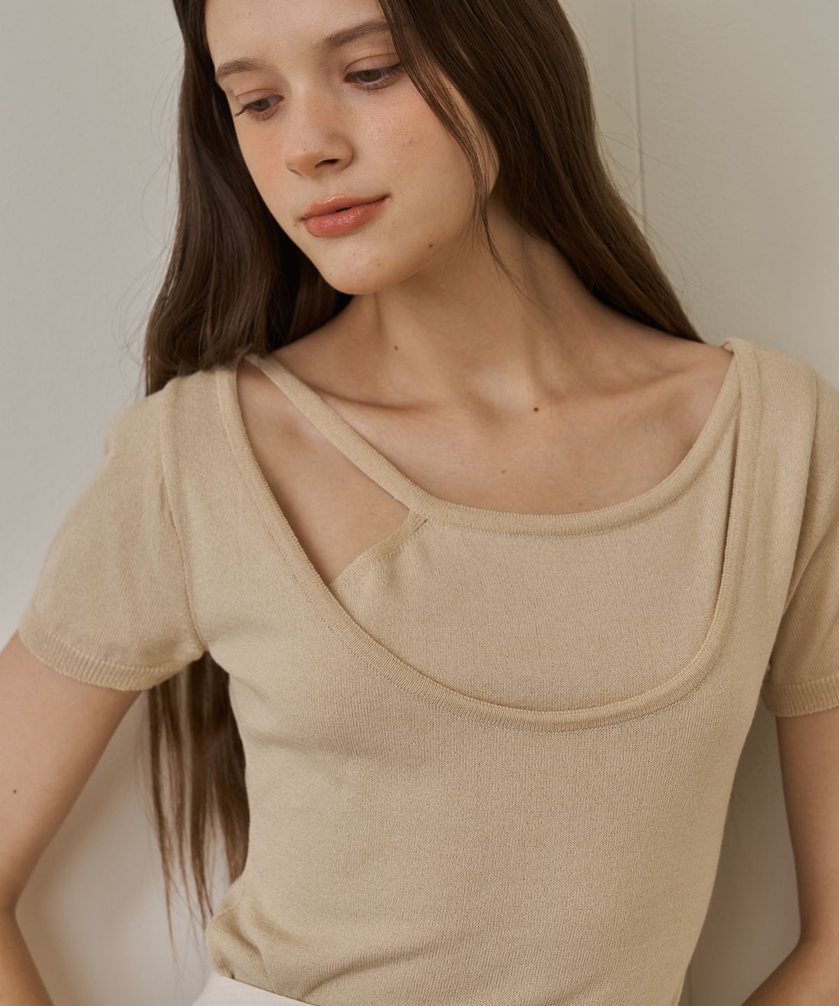 플로브(FLOVE) UNBAL NECK KNIT_BE