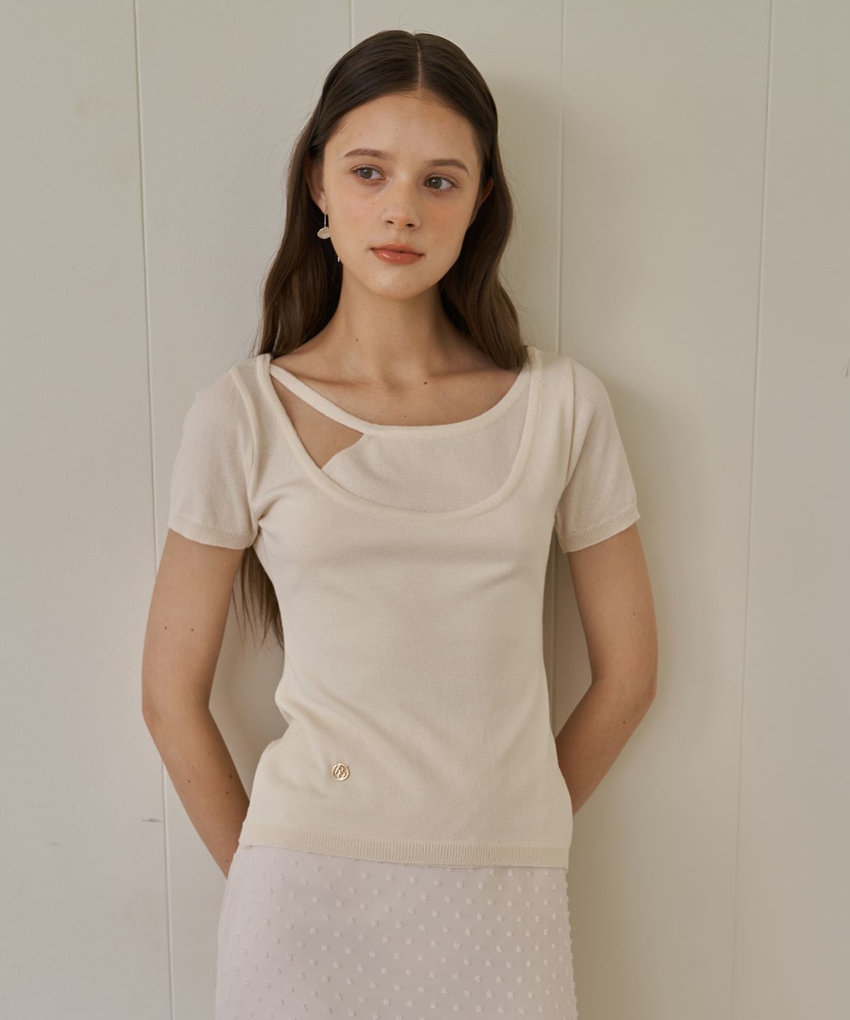 플로브(FLOVE) UNBAL NECK KNIT_WH