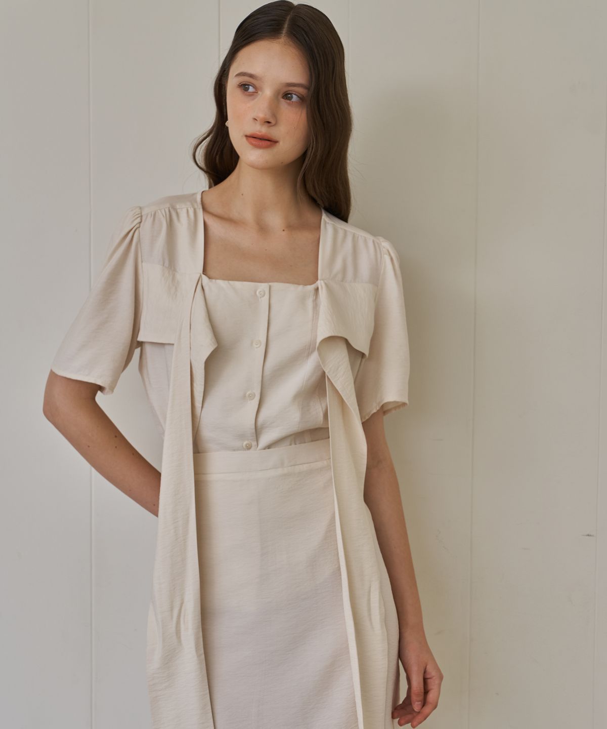 플로브(FLOVE) RIBBON BIG BLOUSE_YE