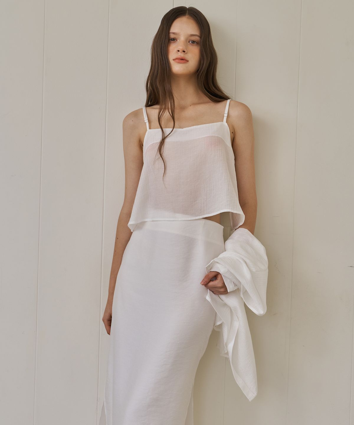 플로브(FLOVE) SHEER SET UP BLOUSE_WH