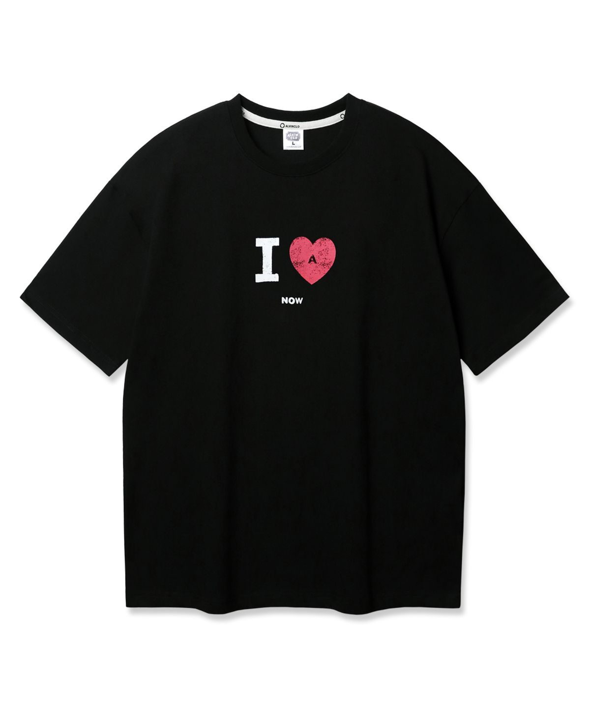 앨빈클로(ALVINCLO) I LOVE 오버핏 반팔티 AST4736 (2 COLOR)
