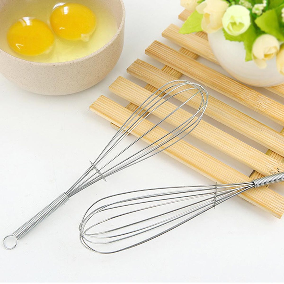 키친구(KITCHENGU) 스테인리스스틸 베이킹 반죽 계란 크림 휘핑기 거품기 소 + 대 세트