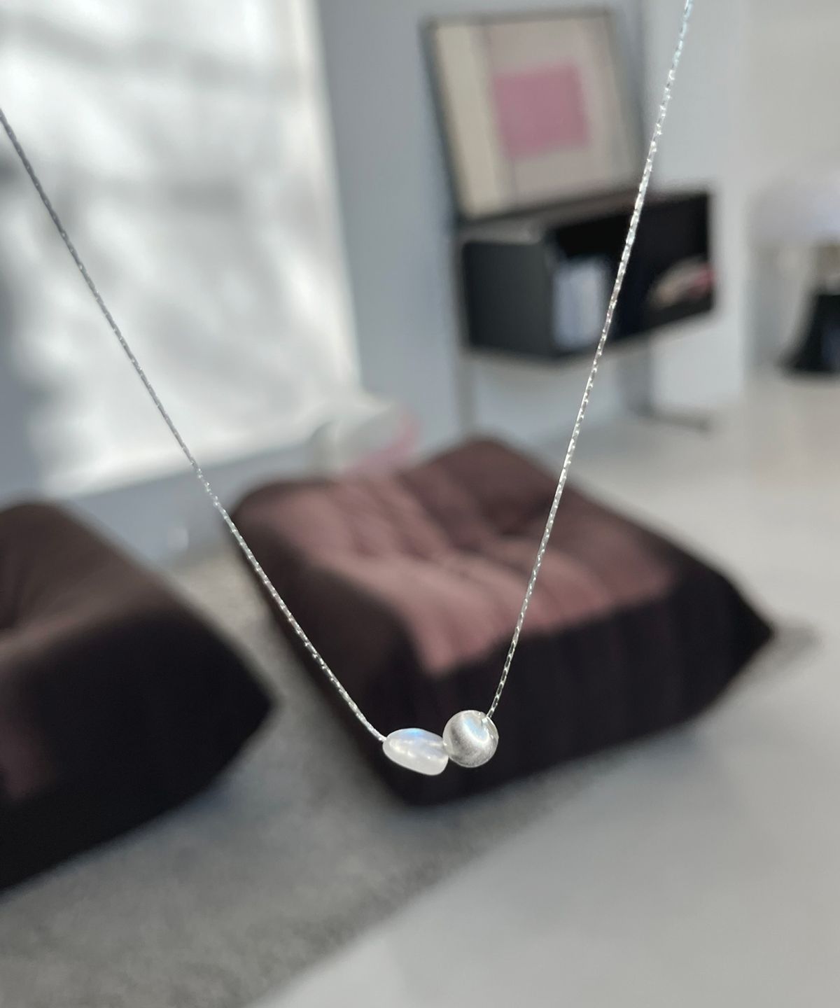 바라두(BARADU) [BARADU 925] Objet moonstone necklace