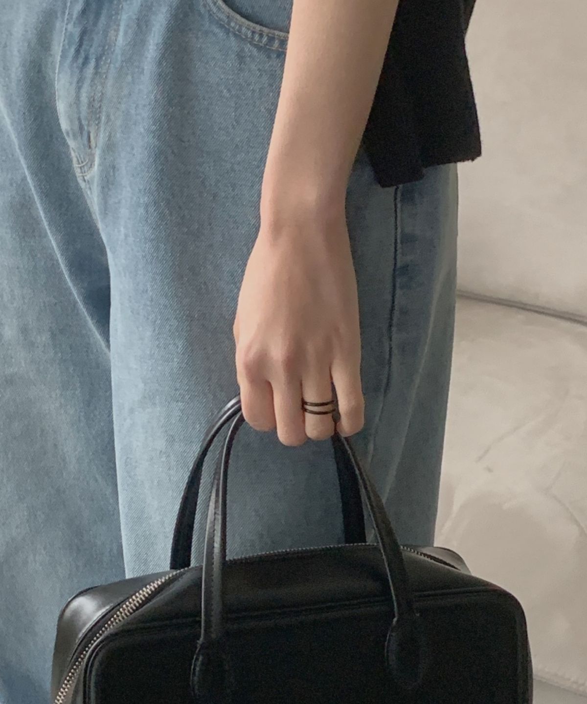 바라두(BARADU) [BARADU 925] Black modern ring