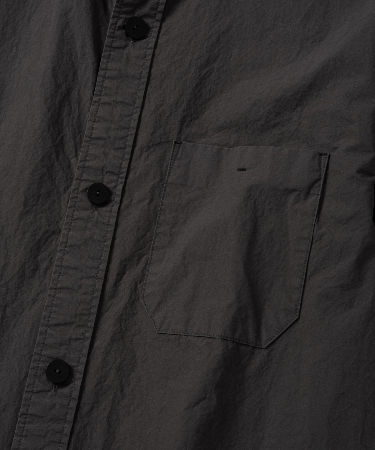 넌블랭크(NONBLANK) 차이나 칼라 워싱 셔츠_DARK GREY