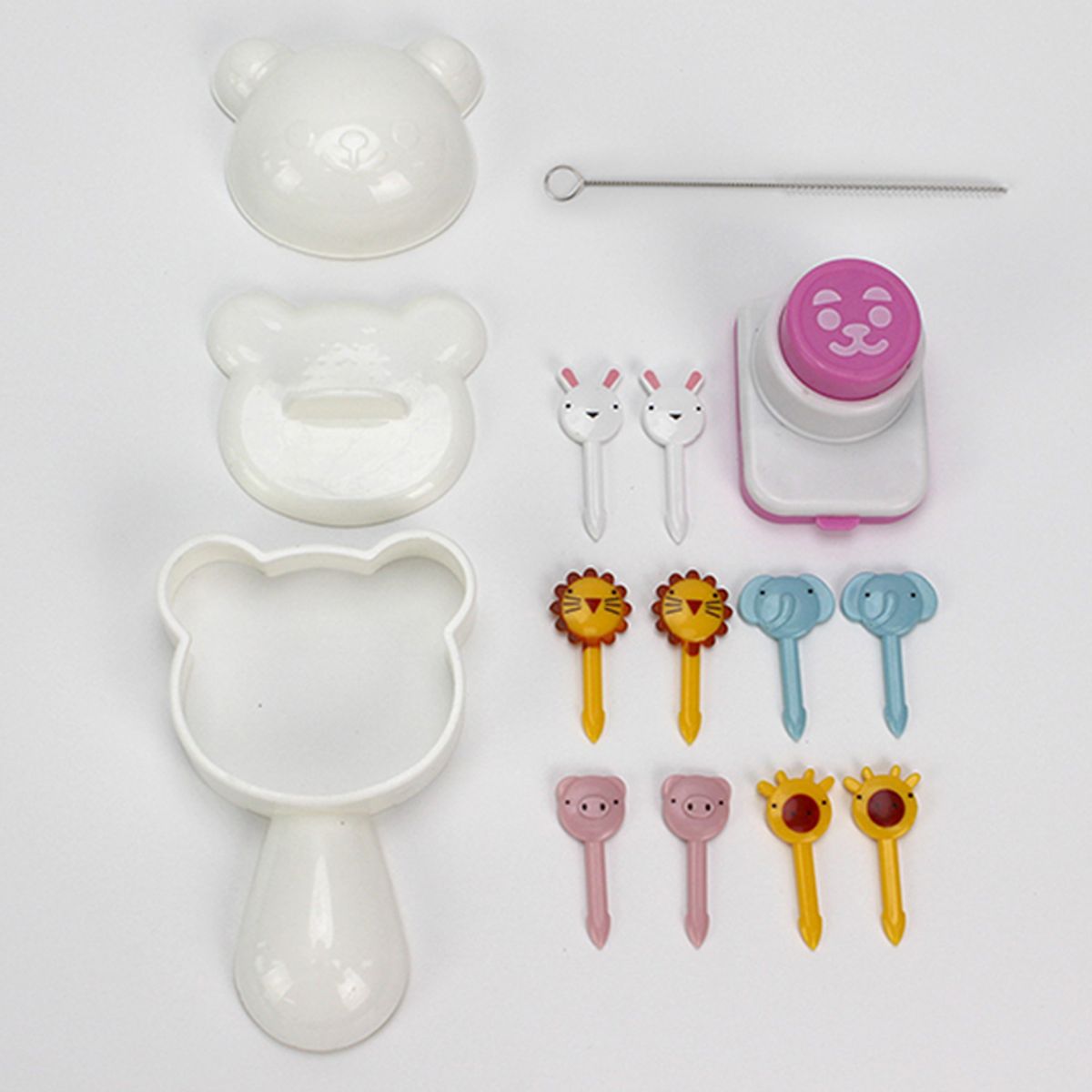 키친구(KITCHENGU) 백곰이 주먹밥틀 김펀치 세트 + 동물친구픽 10p