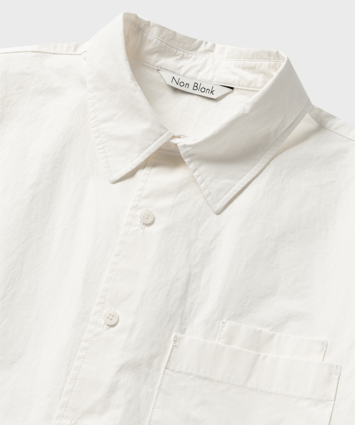 넌블랭크(NONBLANK) COTTON DRILL HS 셔츠_WHITE
