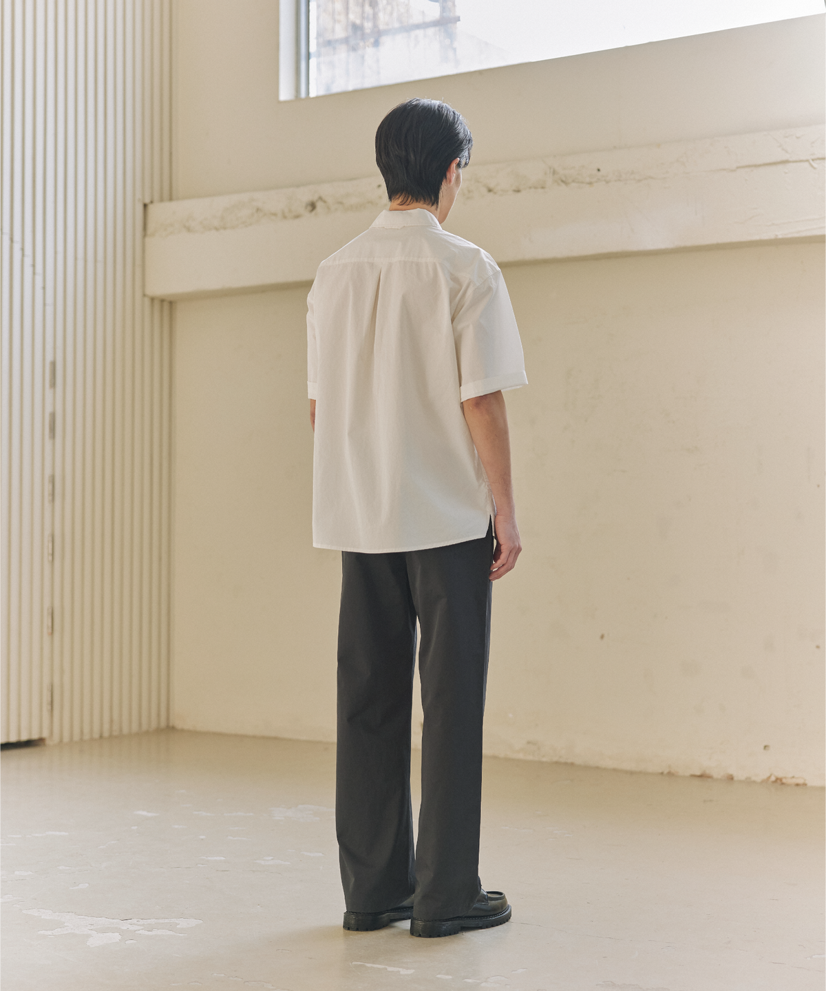 넌블랭크(NONBLANK) COTTON DRILL HS 셔츠_WHITE