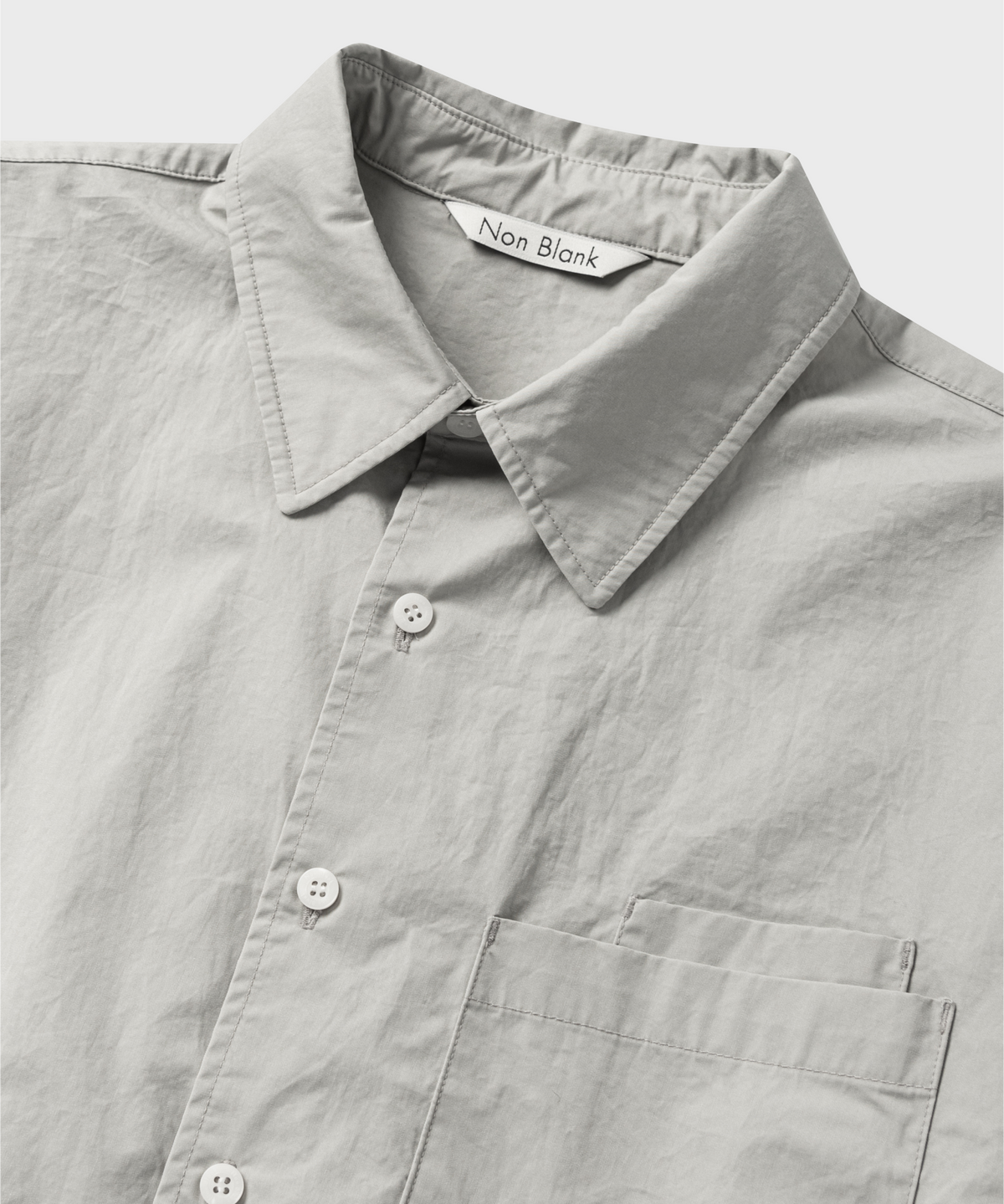넌블랭크(NONBLANK) COTTON DRILL HS 셔츠_LIGHT GREY