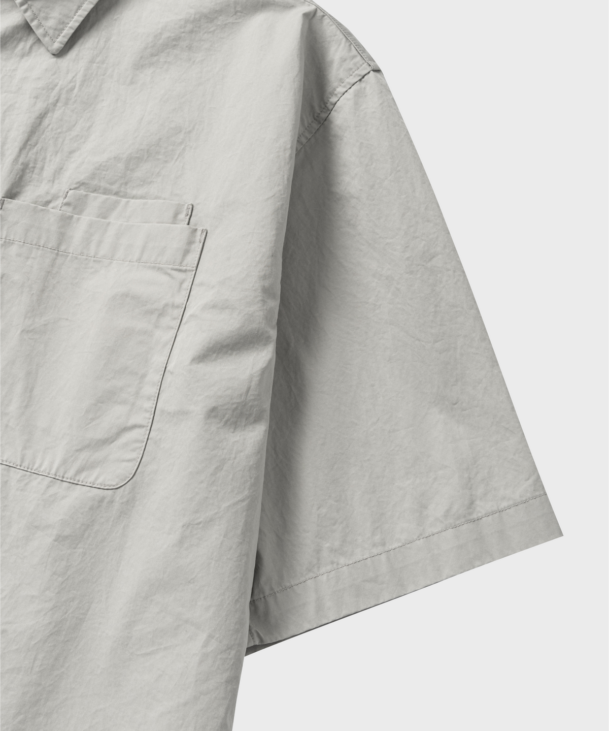 넌블랭크(NONBLANK) COTTON DRILL HS 셔츠_LIGHT GREY