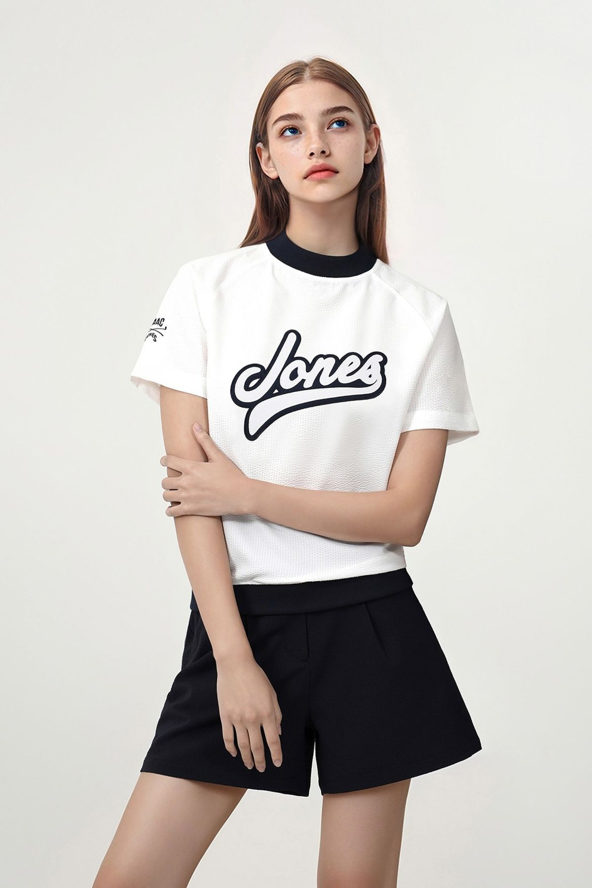 왁(WAAC) [WAAC X JONES] Women s Seersucker SS Pullover_WWTCM25370WHX