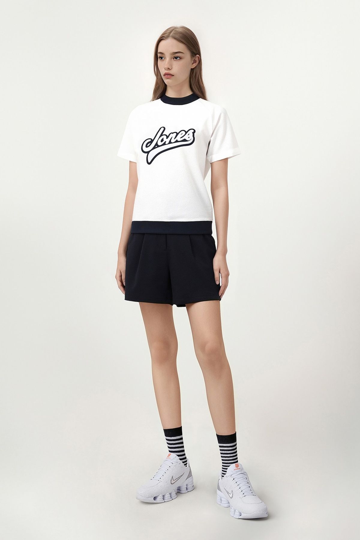 왁(WAAC) [WAAC X JONES] Women s Seersucker SS Pullover_WWTCM25370WHX