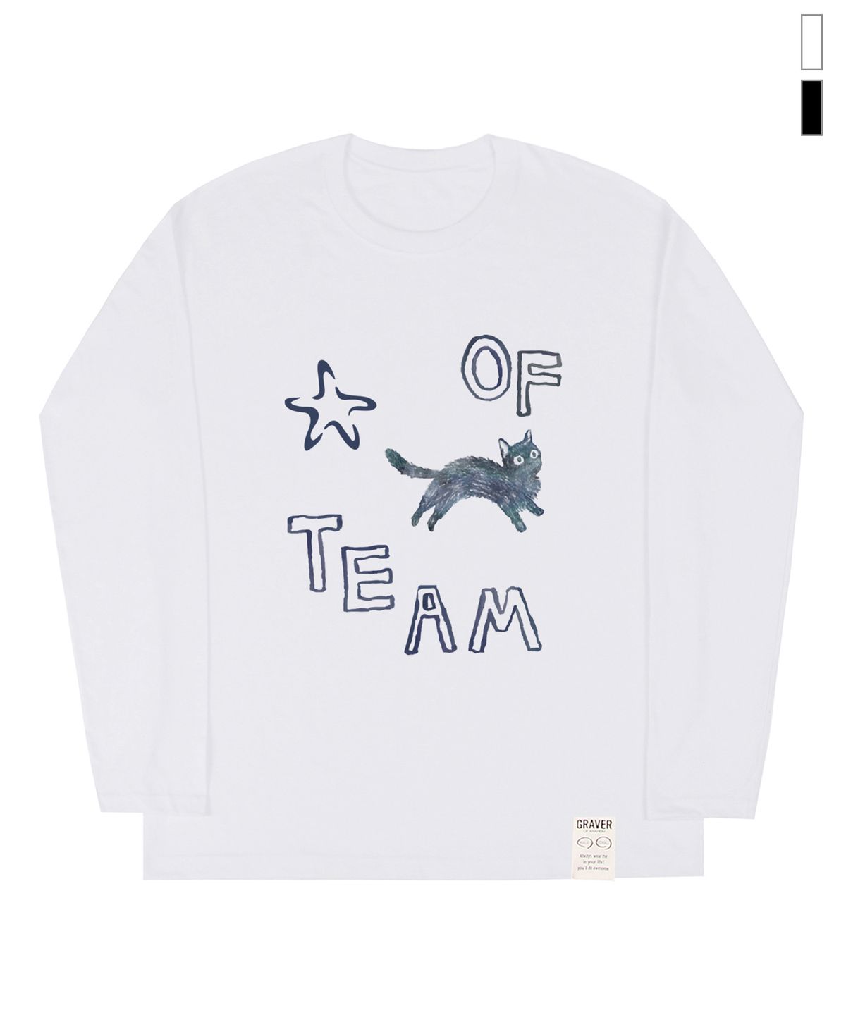그레이버(GRAVER) [UNISEX]OF STARCAT 롱슬리브 티셔츠_2color