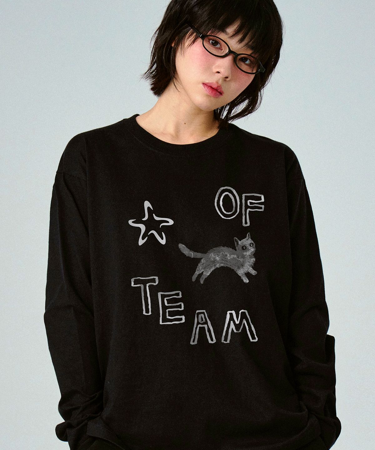 그레이버(GRAVER) [UNISEX]OF STARCAT 롱슬리브 티셔츠_2color