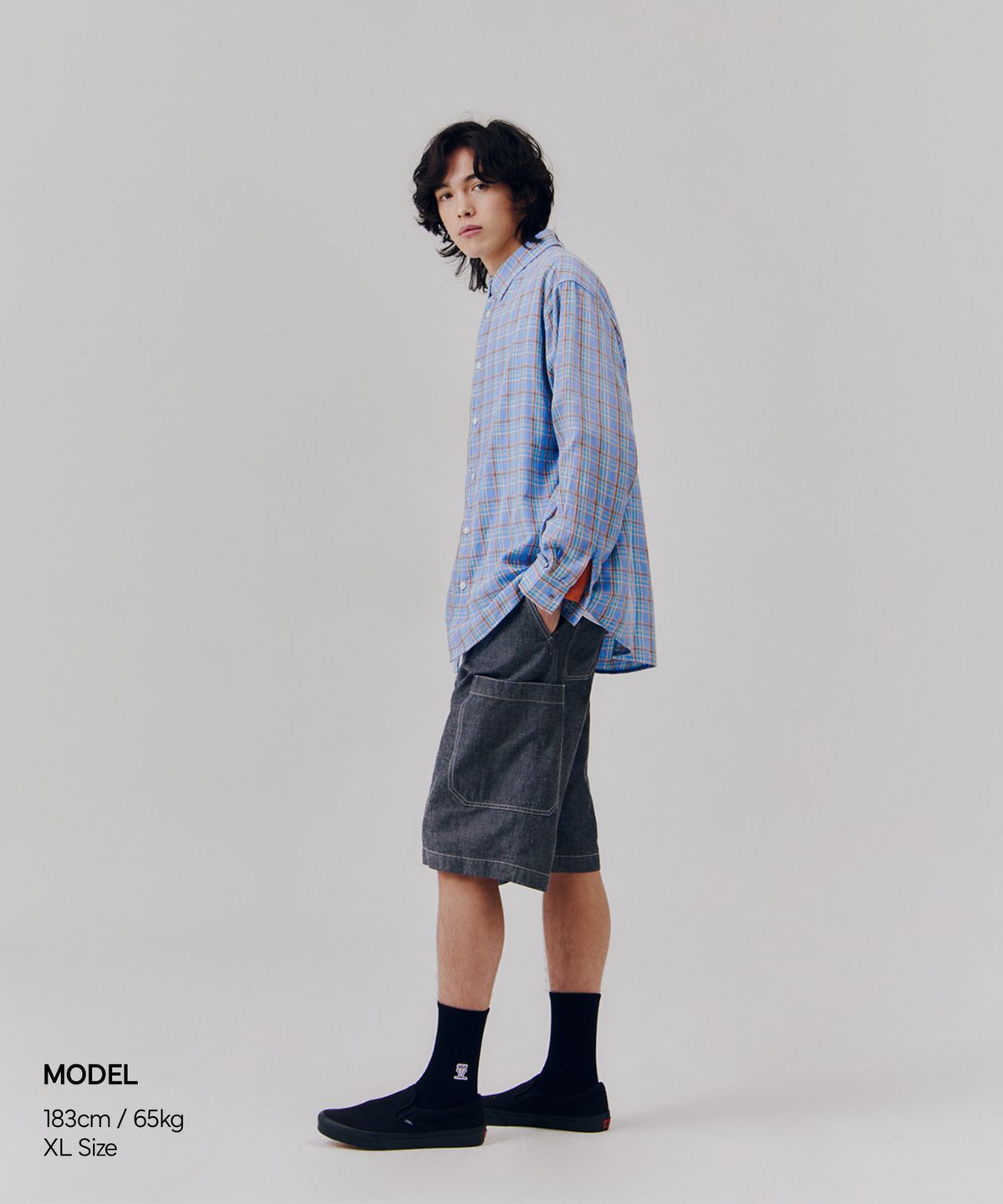 피도디도(FIDO DIDO) [Japan Fabric] FD Indigo Denim Bermuda Pants Indigo