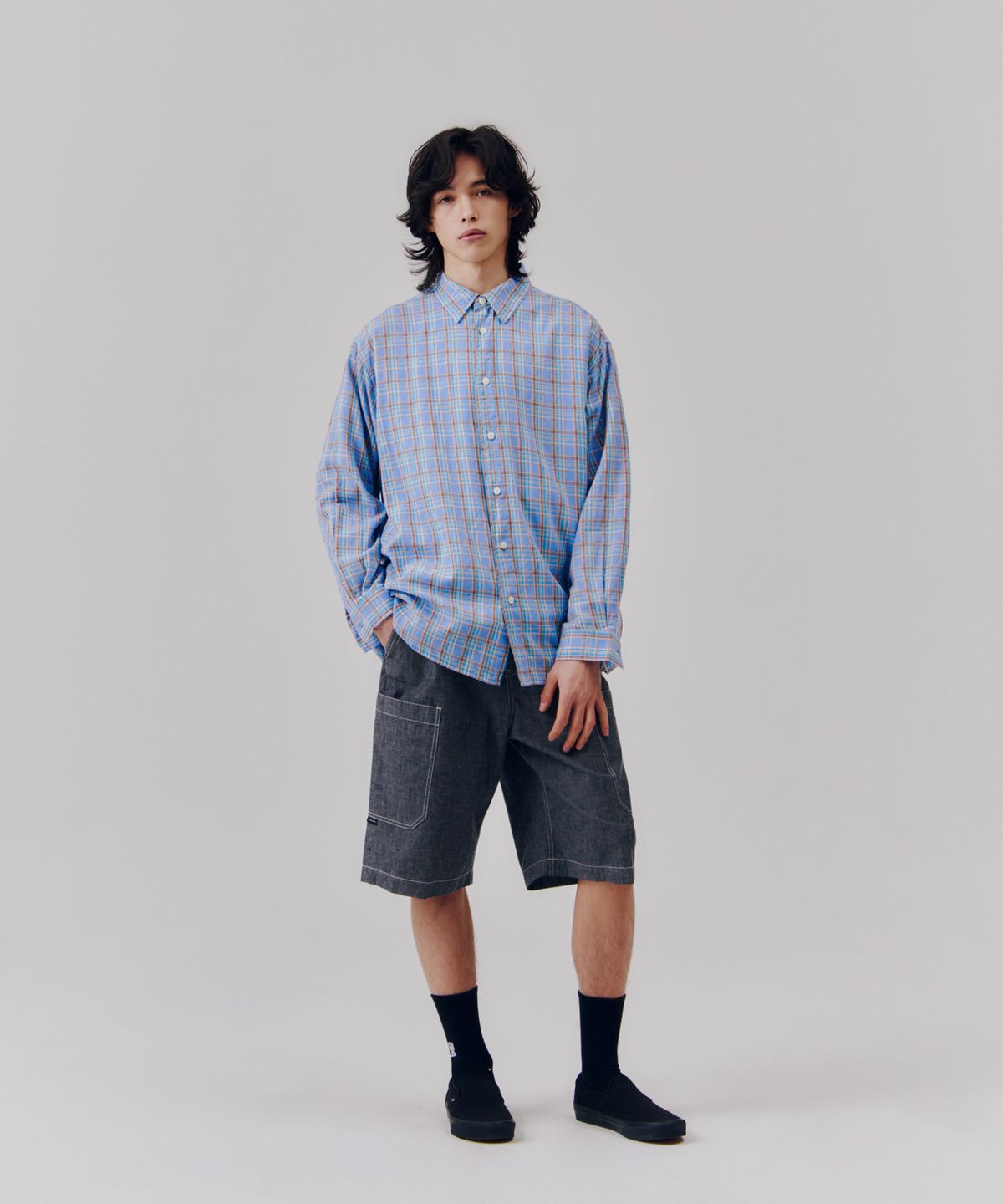 피도디도(FIDO DIDO) [Japan Fabric] FD Indigo Denim Bermuda Pants Indigo