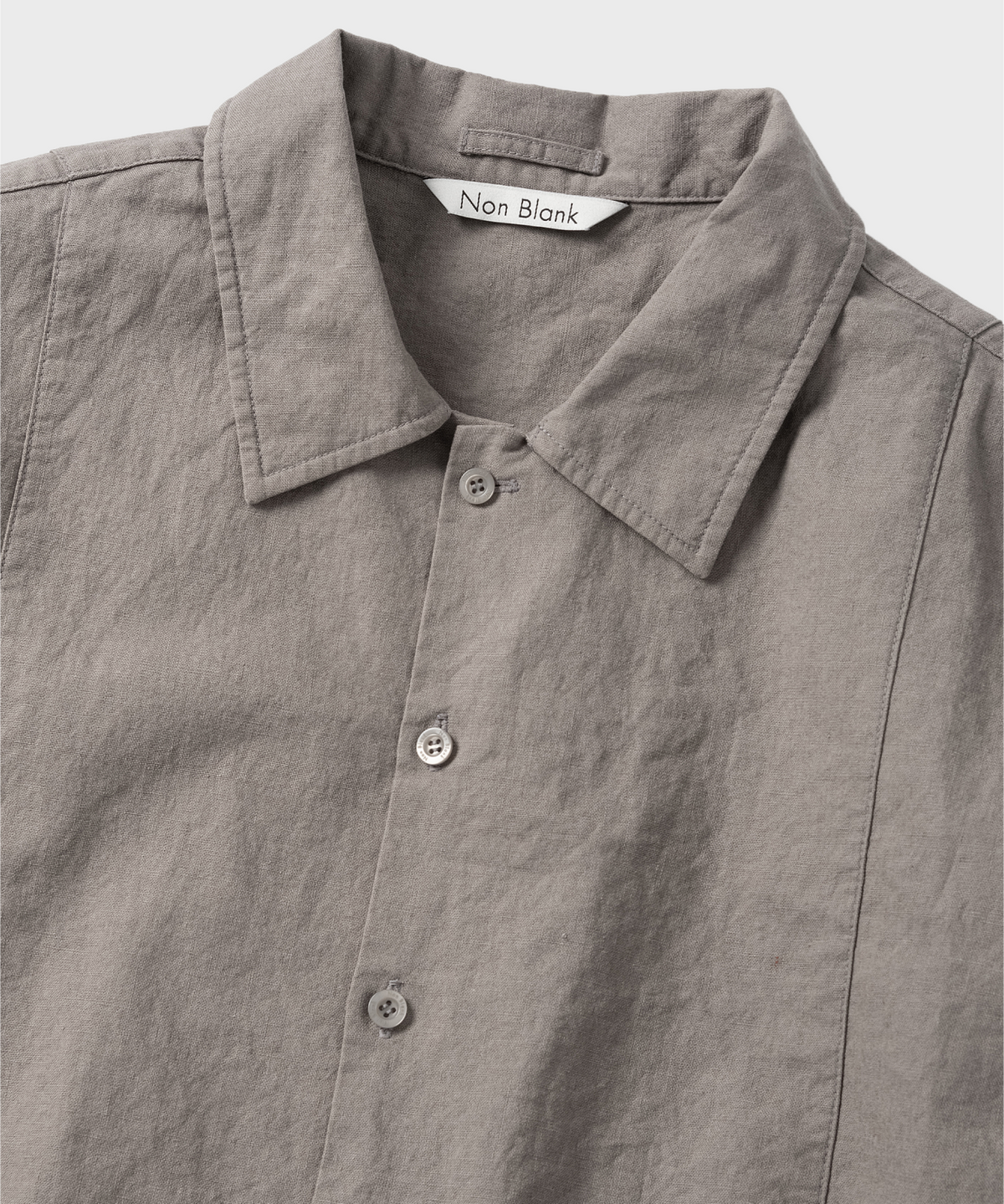 넌블랭크(NONBLANK) 워싱 린넨 HS 셔츠_KHAKI
