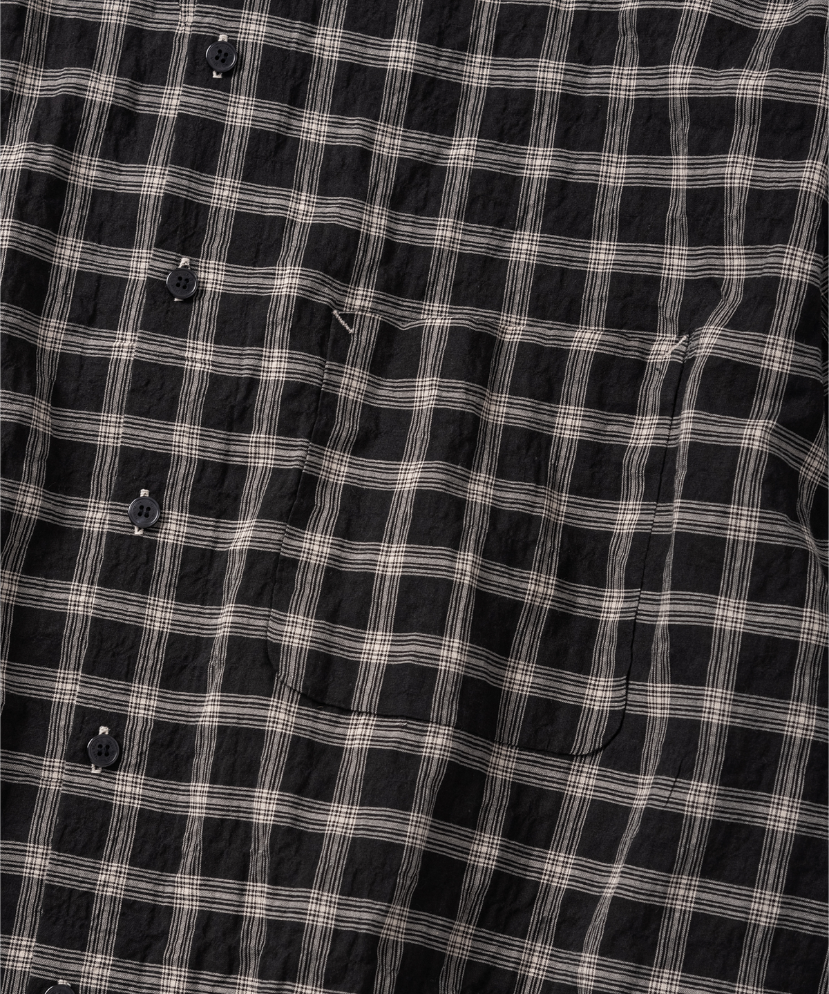 넌블랭크(NONBLANK) 링클 체크 하프 슬리브 셔츠_BLACK