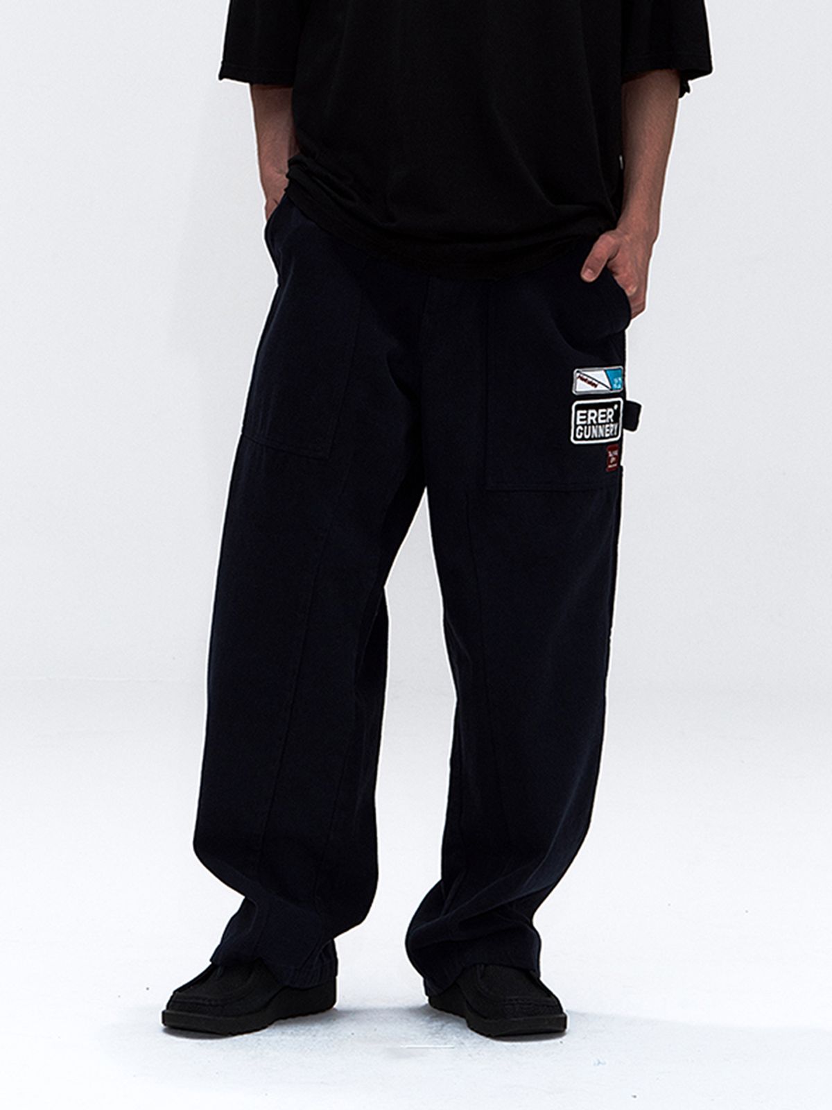 에르에르(ERER) Man Patchwork Carpenter Pants Navy