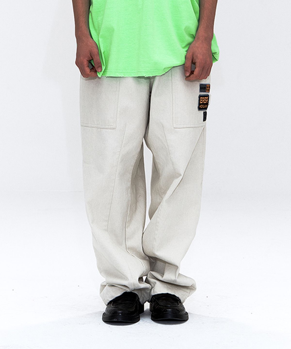 에르에르(ERER) Man Patchwork Carpenter Pants Cream
