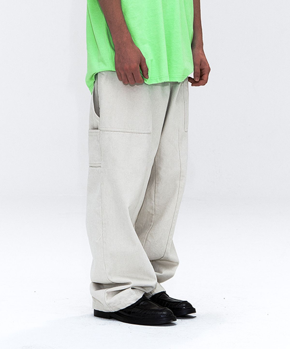 에르에르(ERER) Man Patchwork Carpenter Pants Cream