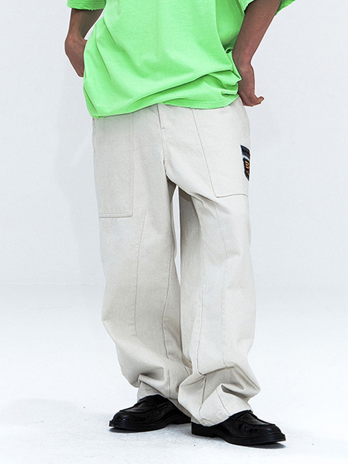 에르에르(ERER) Man Patchwork Carpenter Pants Cream