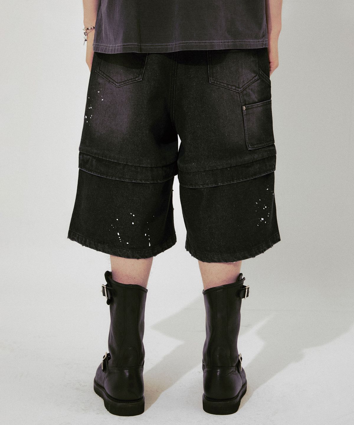 플레이버리즘(FLAVORISM) VTG Incision Bermuda Denim Pants (TP0060)
