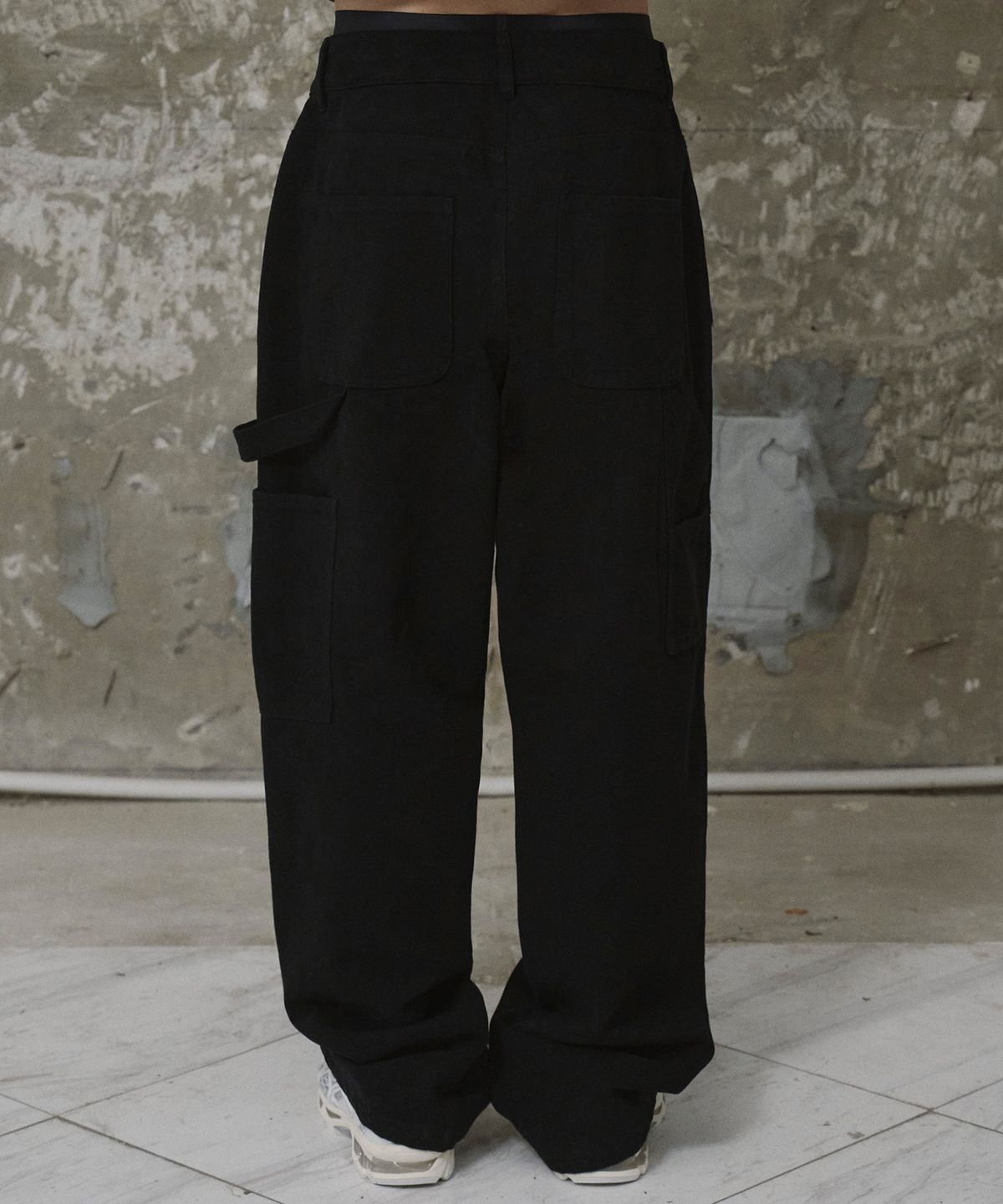 에르에르(ERER) Man Patchwork Carpenter Pants Black