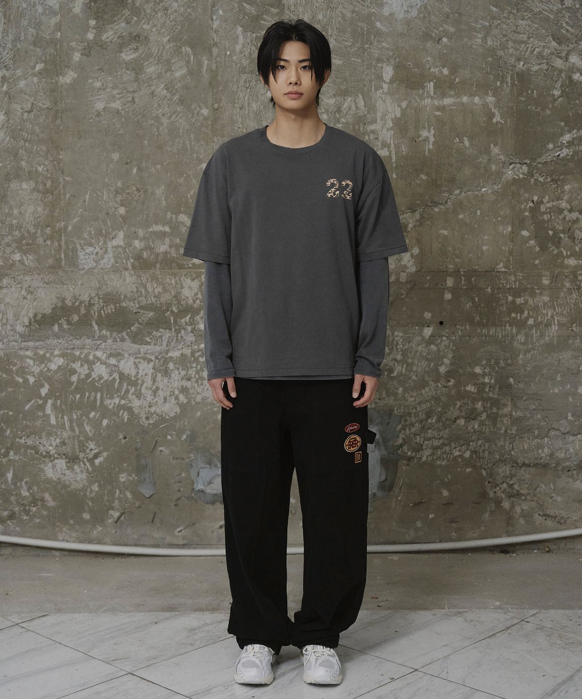 에르에르(ERER) Man Patchwork Carpenter Pants Black