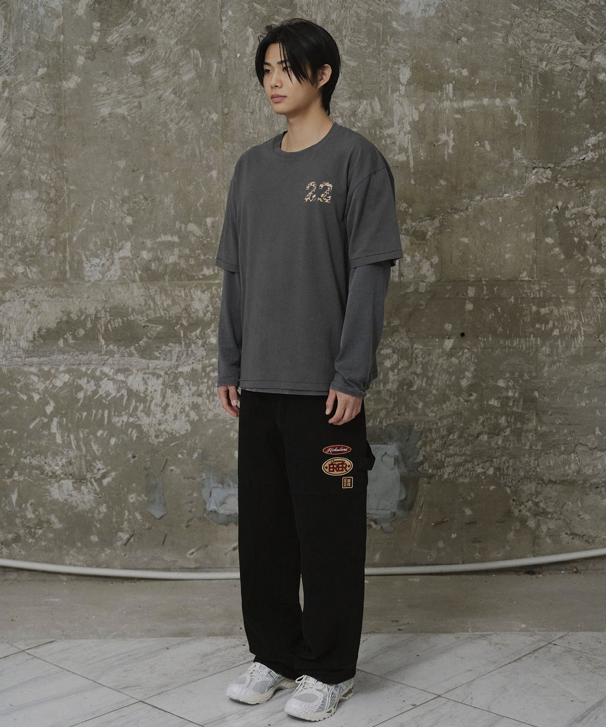에르에르(ERER) Man Patchwork Carpenter Pants Black