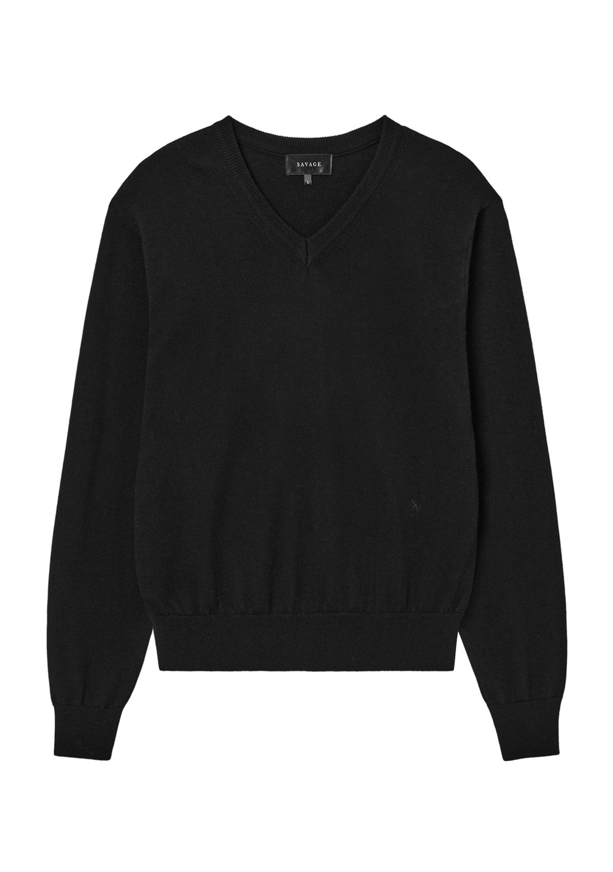 세비지(SAVAGE) V Neck Knit - Black