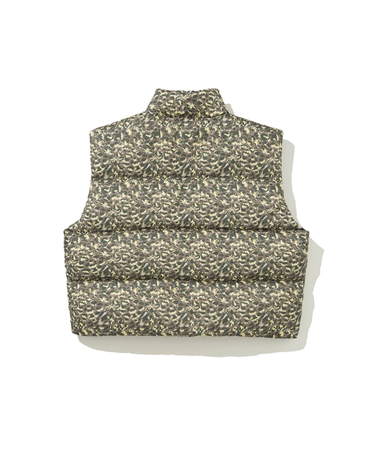 에르에르(ERER) Leopard Print Down Vest Khaki