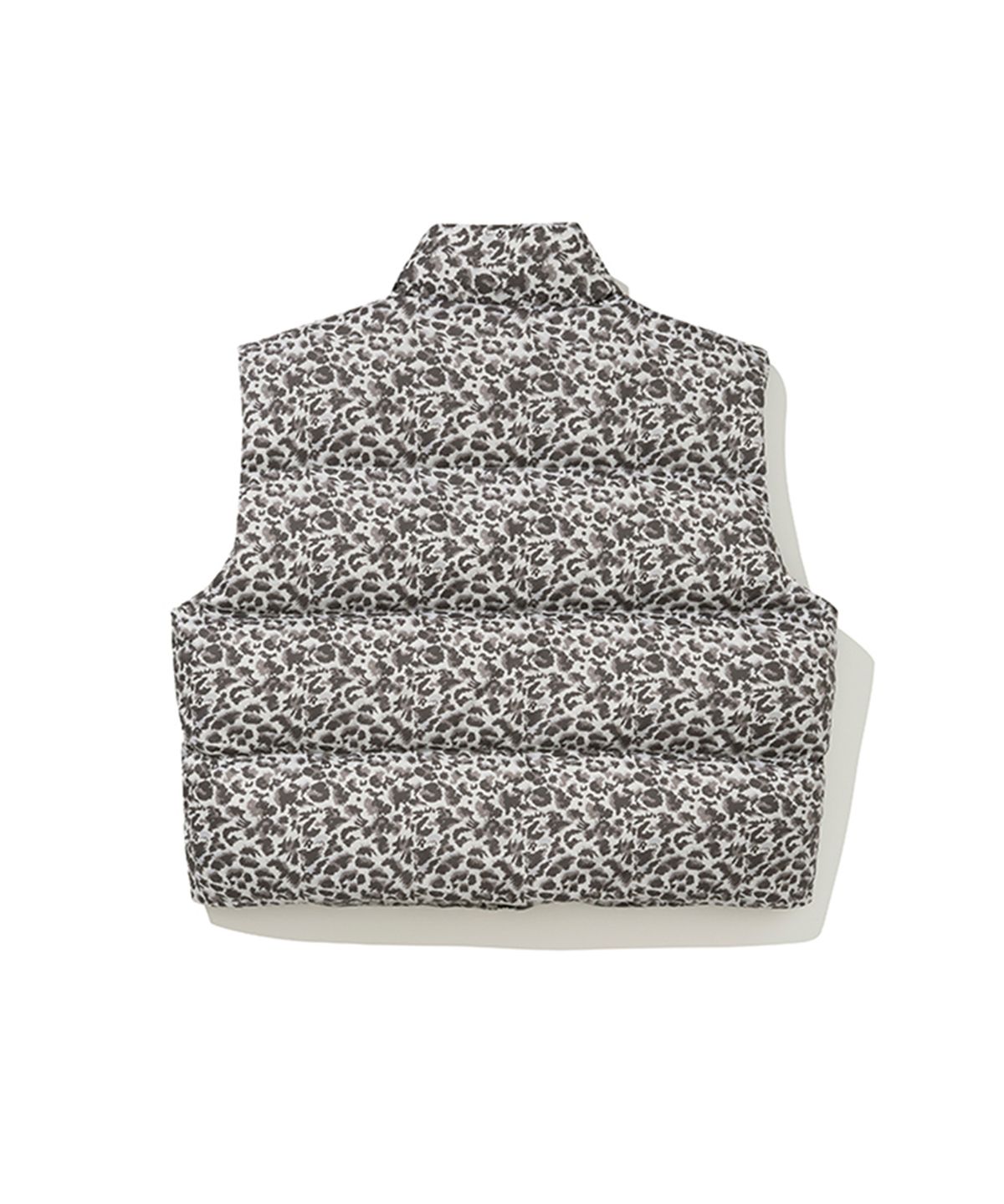 에르에르(ERER) Leopard Print Down Vest Gray