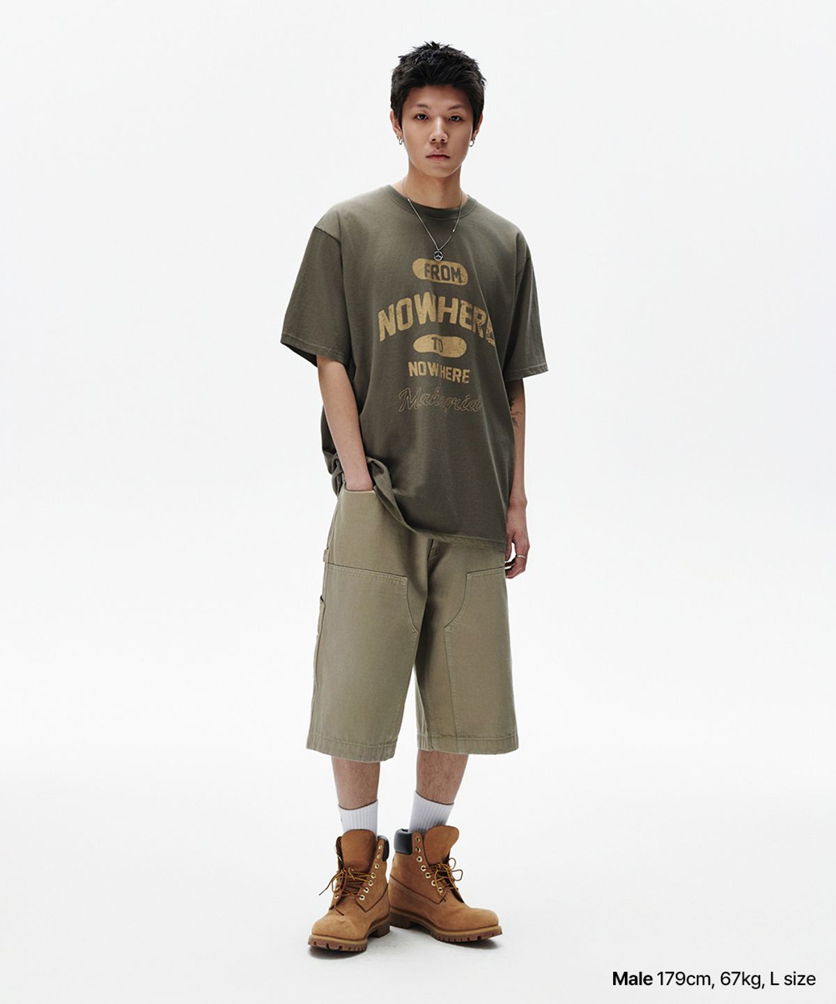 마하그리드(MAHAGRID) NOWHERE TEE BROWN(MG2FMMT534A)