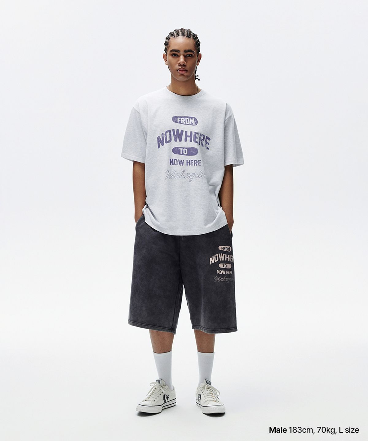 마하그리드(MAHAGRID) NOWHERE TEE LIGHT GREY(MG2FMMT534A)