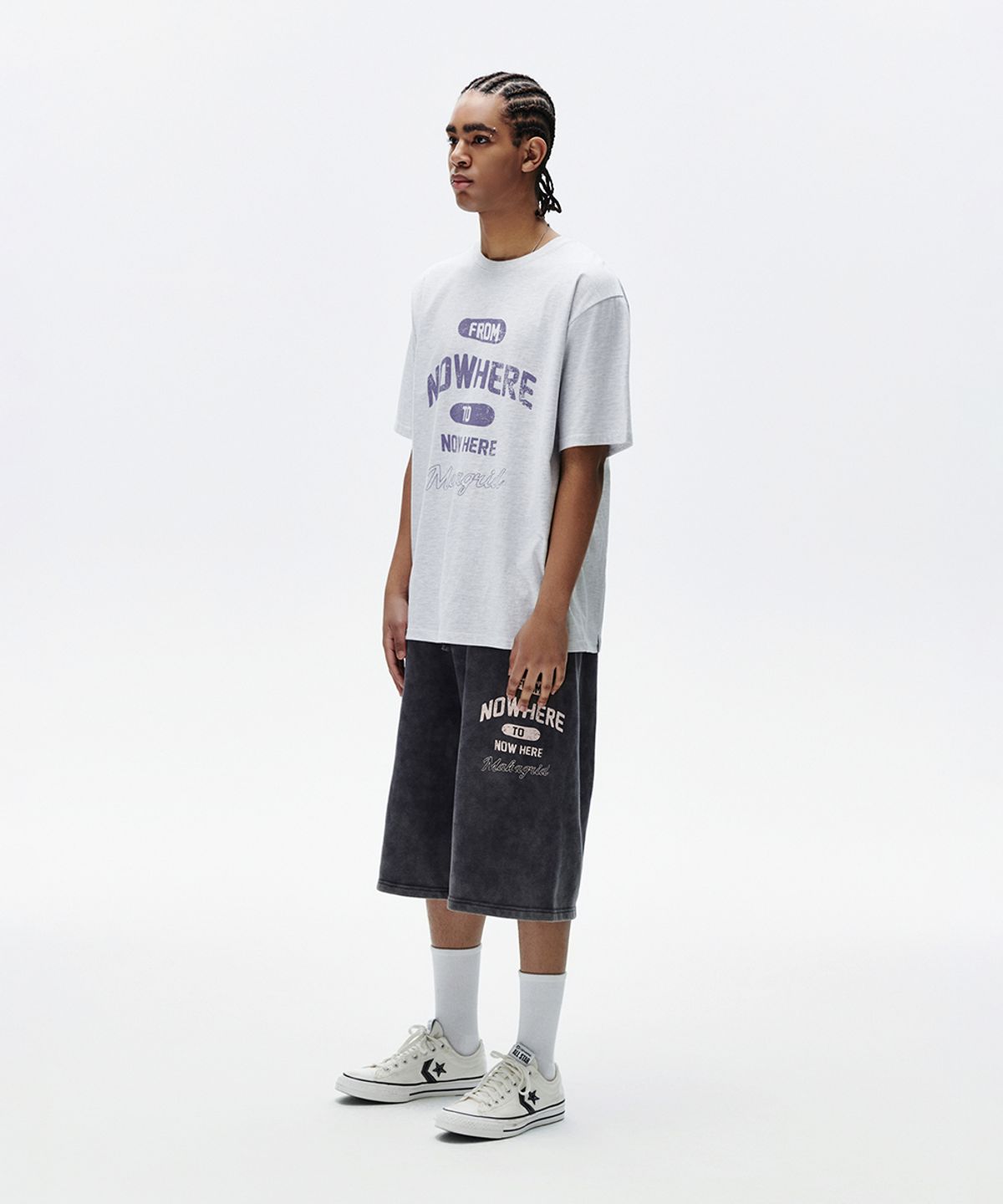 마하그리드(MAHAGRID) NOWHERE TEE LIGHT GREY(MG2FMMT534A)