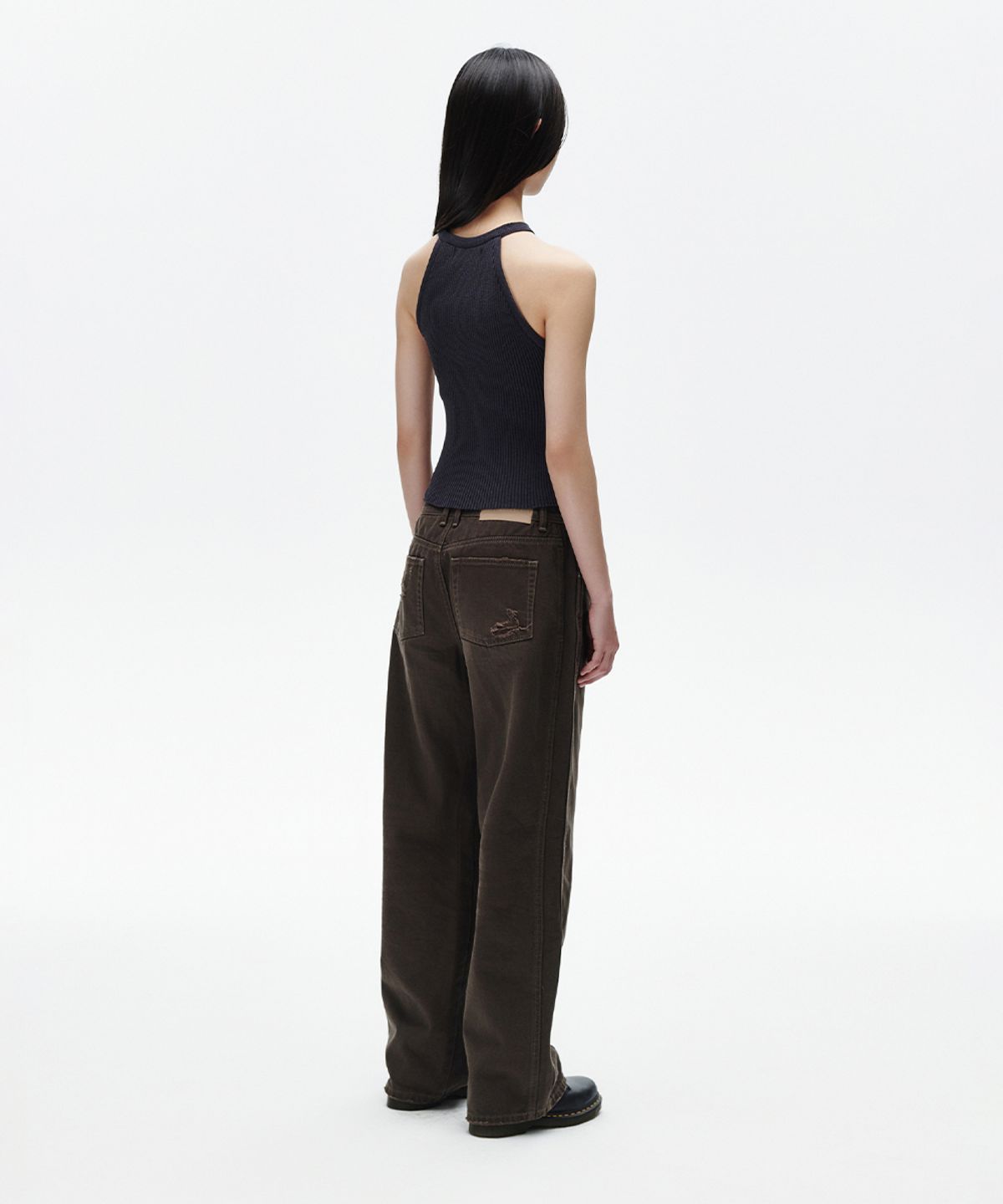 마하그리드(MAHAGRID) DENIM PRINTED HALTER KNIT BLUE(MG2FMFK617A)