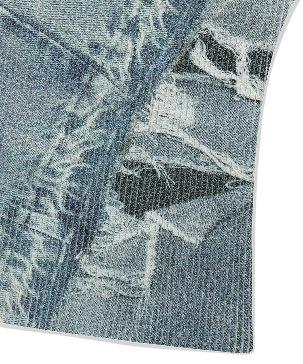 마하그리드(MAHAGRID) DENIM PRINTED HALTER KNIT BLUE(MG2FMFK617A)