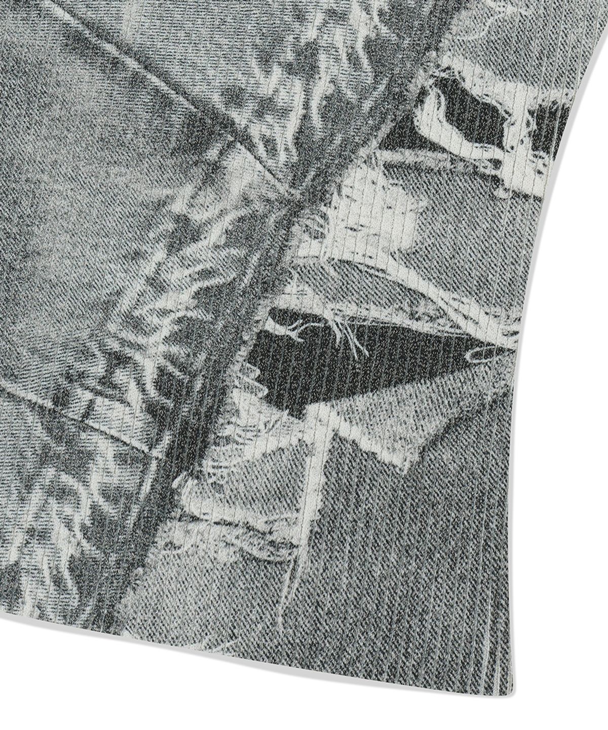 마하그리드(MAHAGRID) DENIM PRINTED HALTER KNIT GREY(MG2FMFK617A)