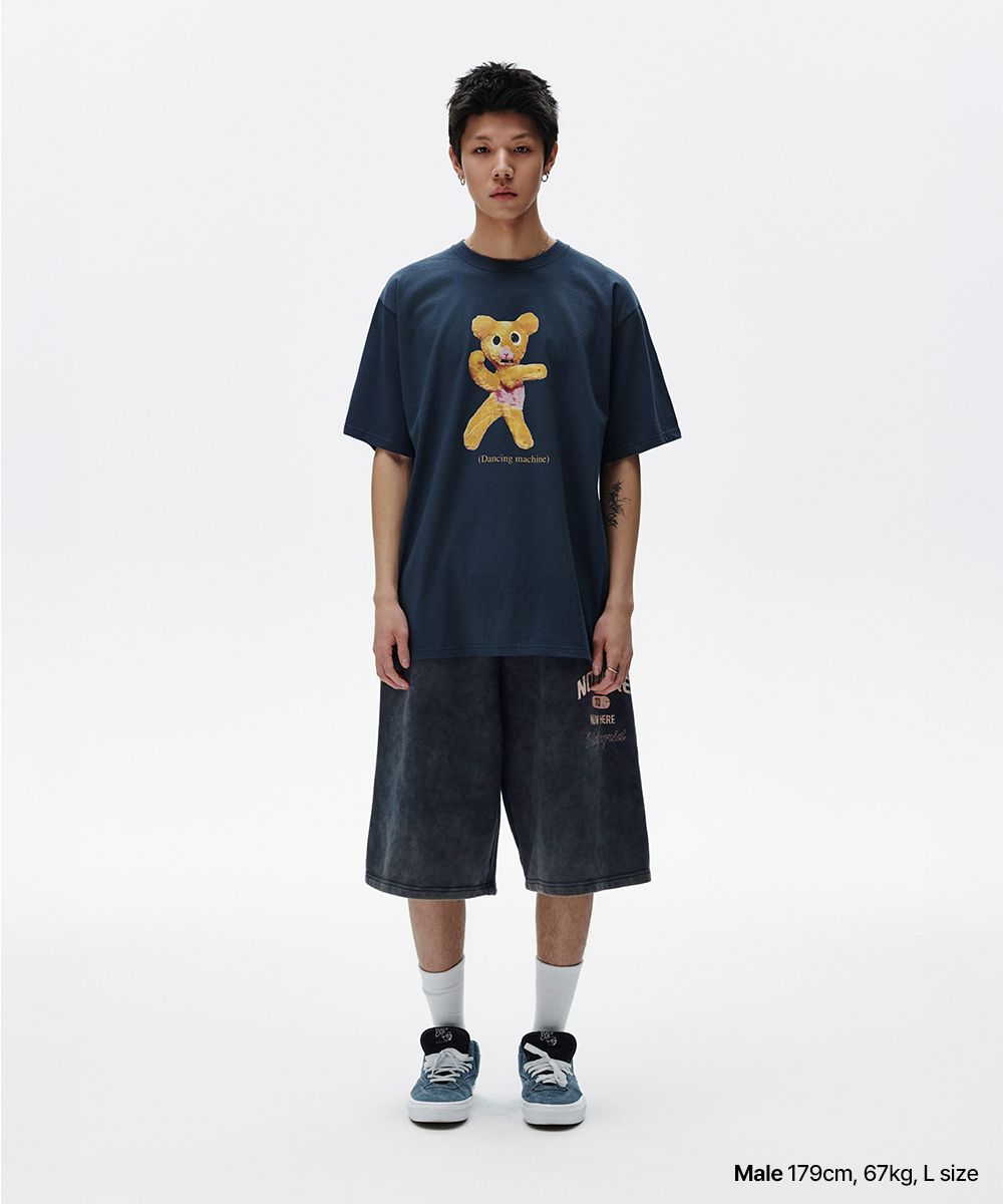 MUSINSA | MAHAGRID WASHED NOWHERE SWEATSHORT NAVY(MG2FMMPA03A)