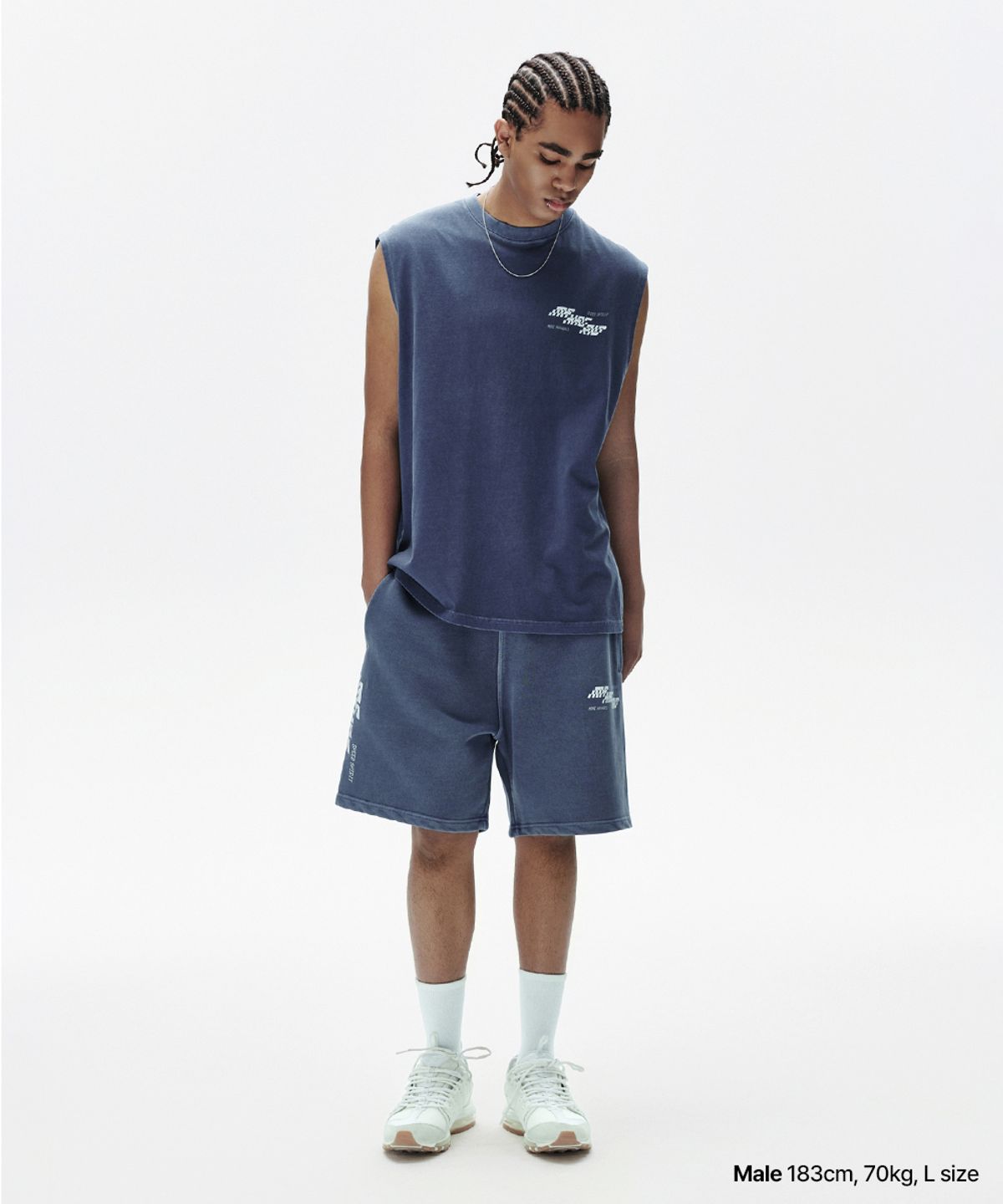 마하그리드(MAHAGRID) TECH PIGMENT SWEATSHORT NAVY(MG2FMMPA02A)