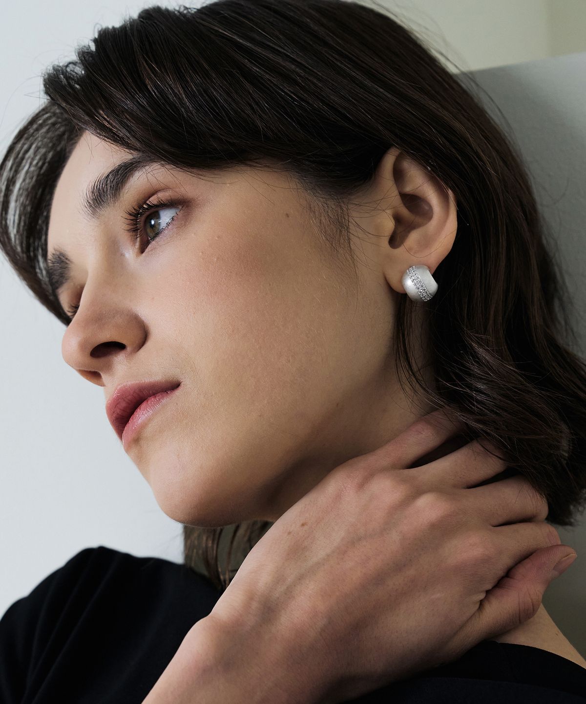 티오유(TOU) NP031 Matte Cubic Setting Ball Earrings