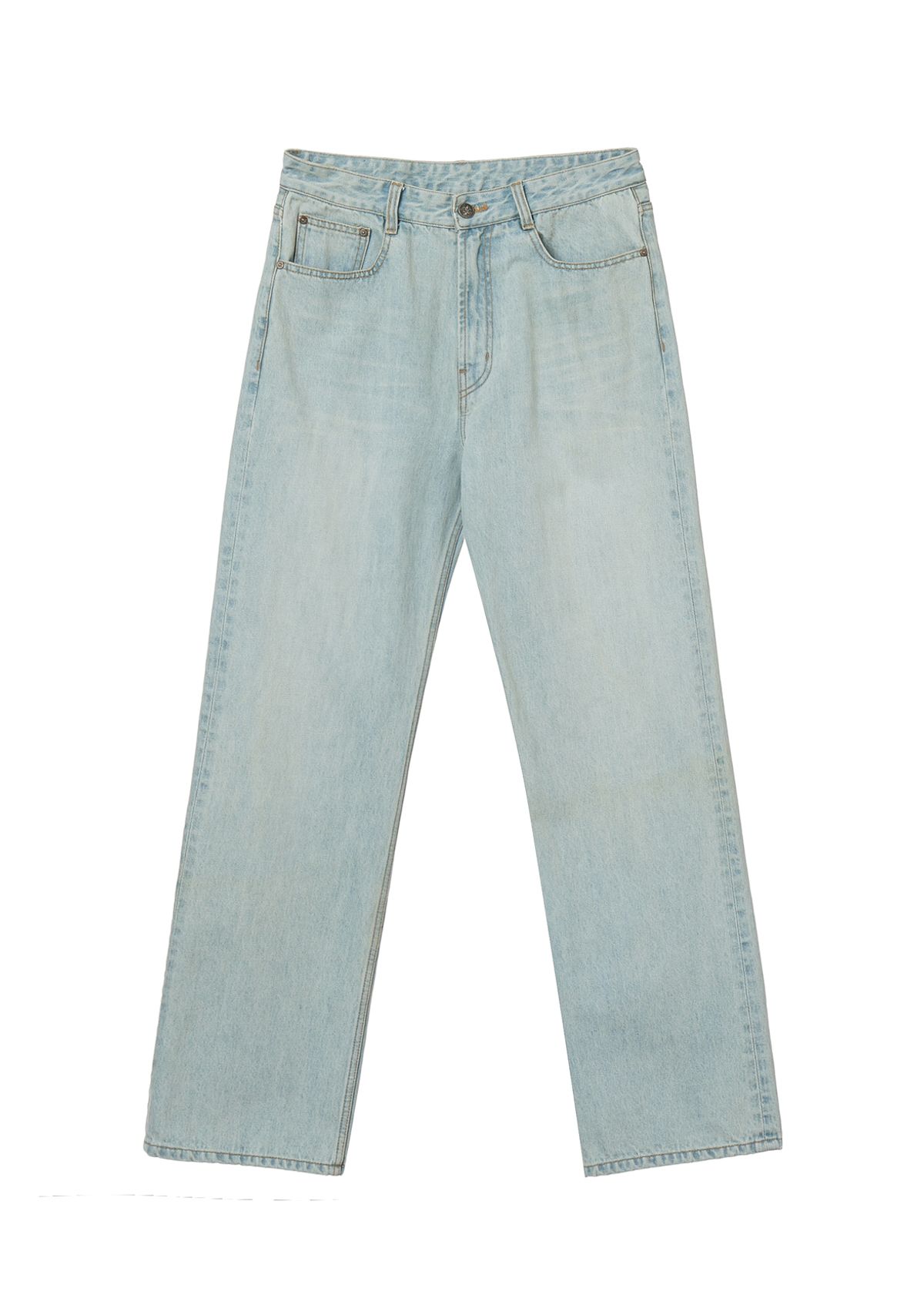 세비지(SAVAGE) Straight Fit Denim Jeans - Light Blue