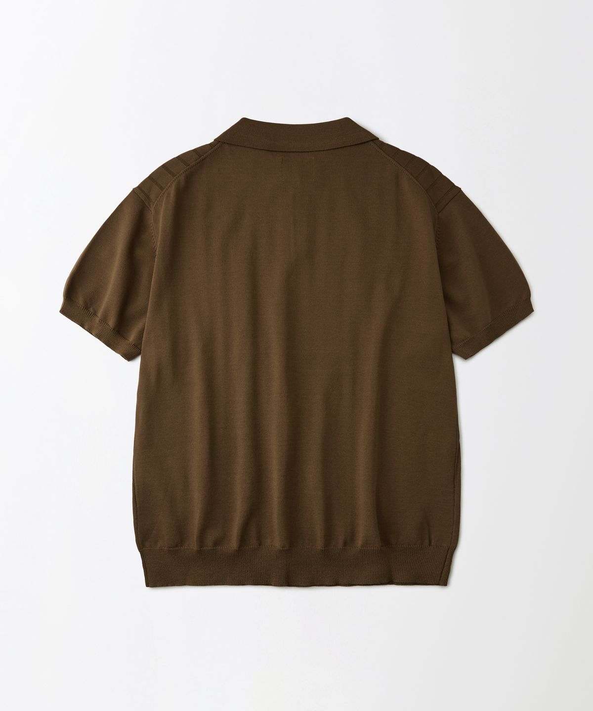 아웃스탠딩(OUTSTANDING) HS STRIPE KNIT COLLAR SHIRT_BROWN