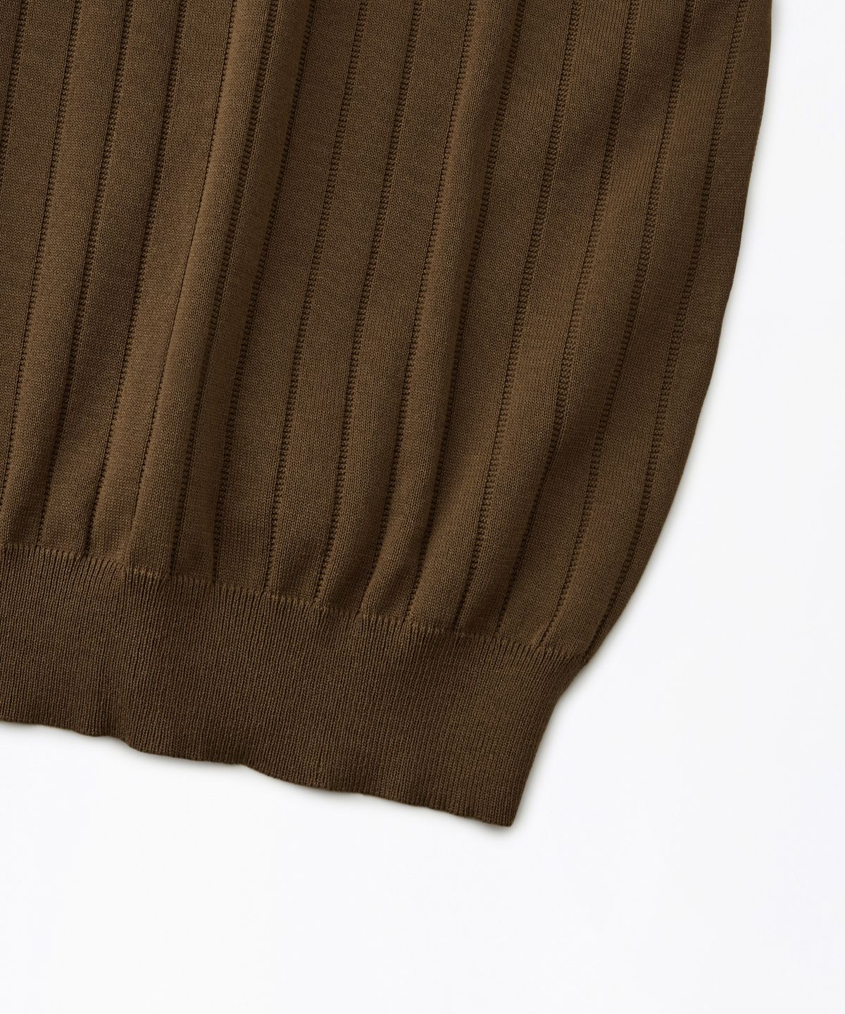 아웃스탠딩(OUTSTANDING) HS STRIPE KNIT COLLAR SHIRT_BROWN