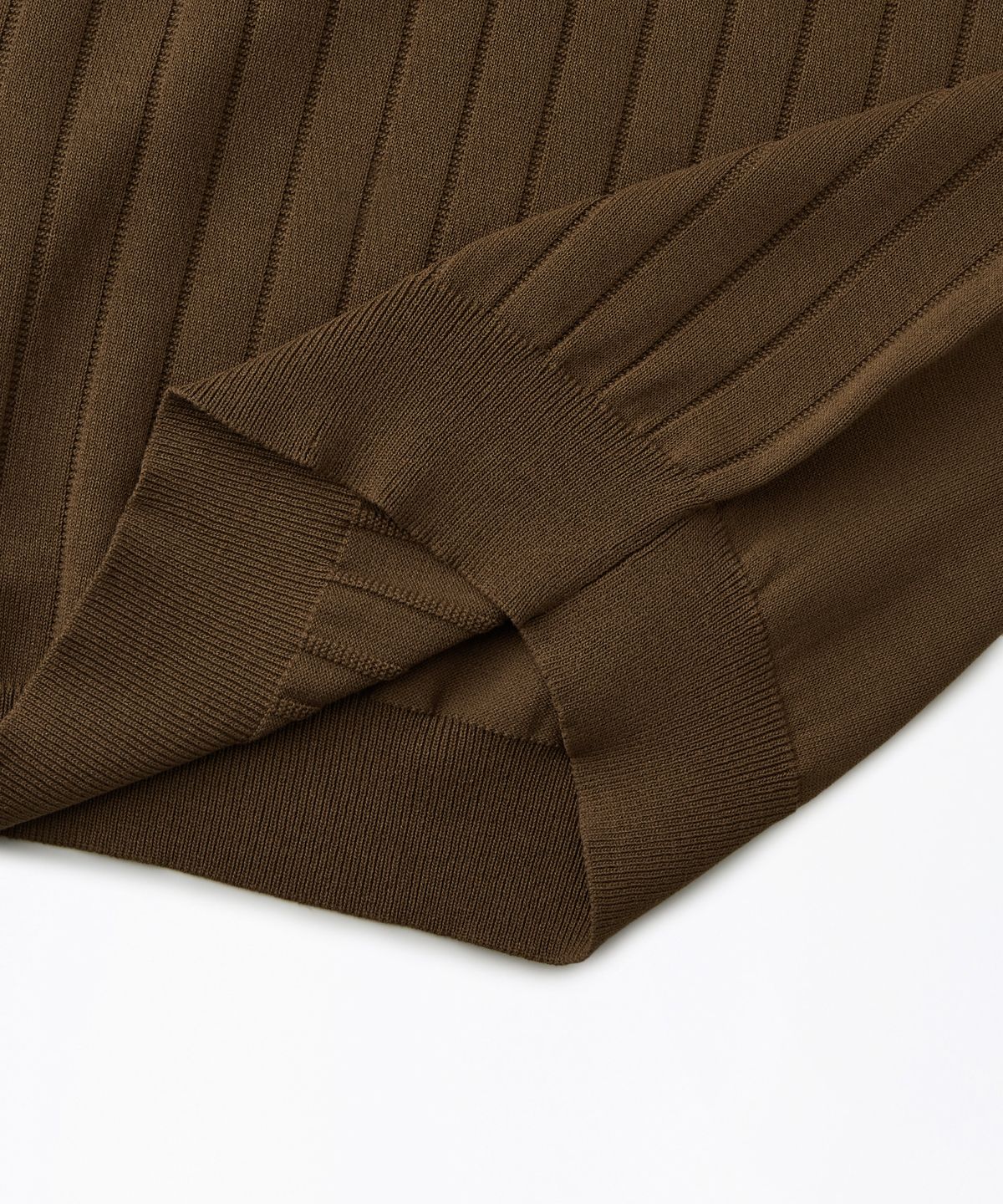 아웃스탠딩(OUTSTANDING) HS STRIPE KNIT COLLAR SHIRT_BROWN